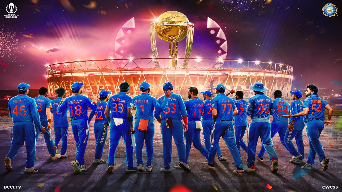 “India’s Triumph:- Roaring into the Finals of the ICC Cricket World Cup 2023”.