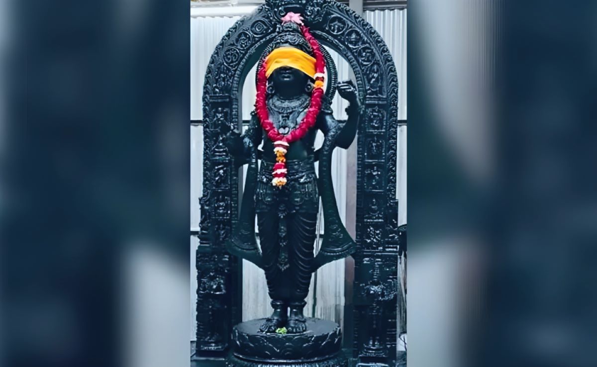 “Exclusive Images of the 51-Inch Ram Lalla Idol Unveiled in Ayodhya Temple”