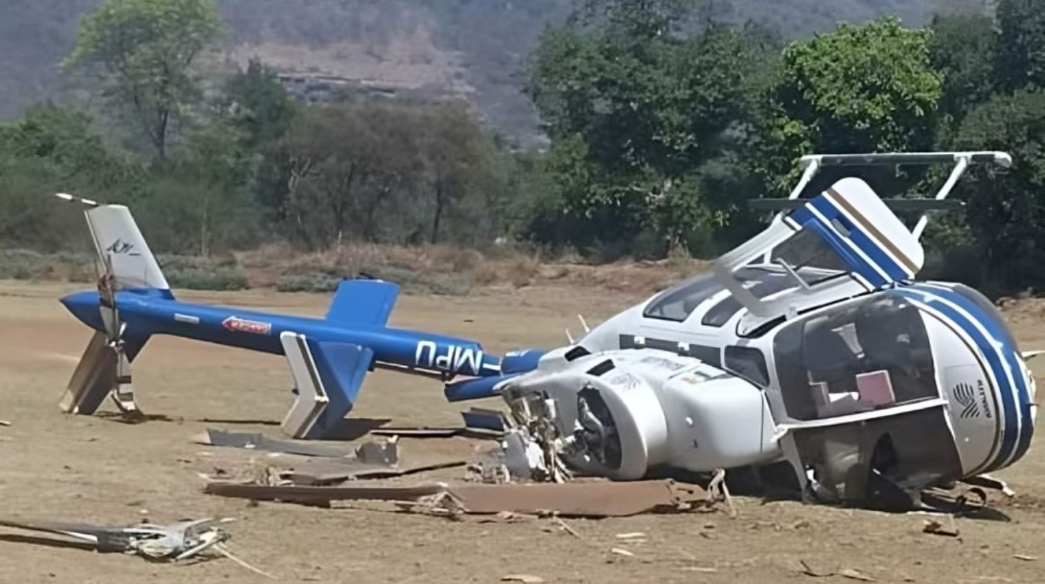 “Breaking: Helicopter En Route to Pick Up Shiv Sena Leader Crashes in Raigad; Pilot Injured “