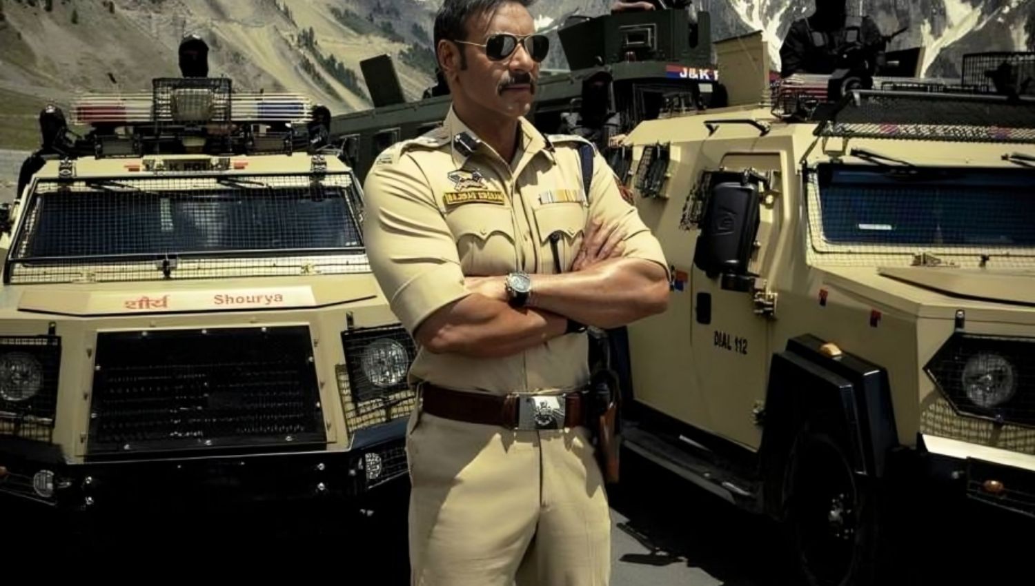 Ajay Devgn Strikes a Powerful Pose with Army Tanks and Commandos in New ‘Singham Again’ Photo