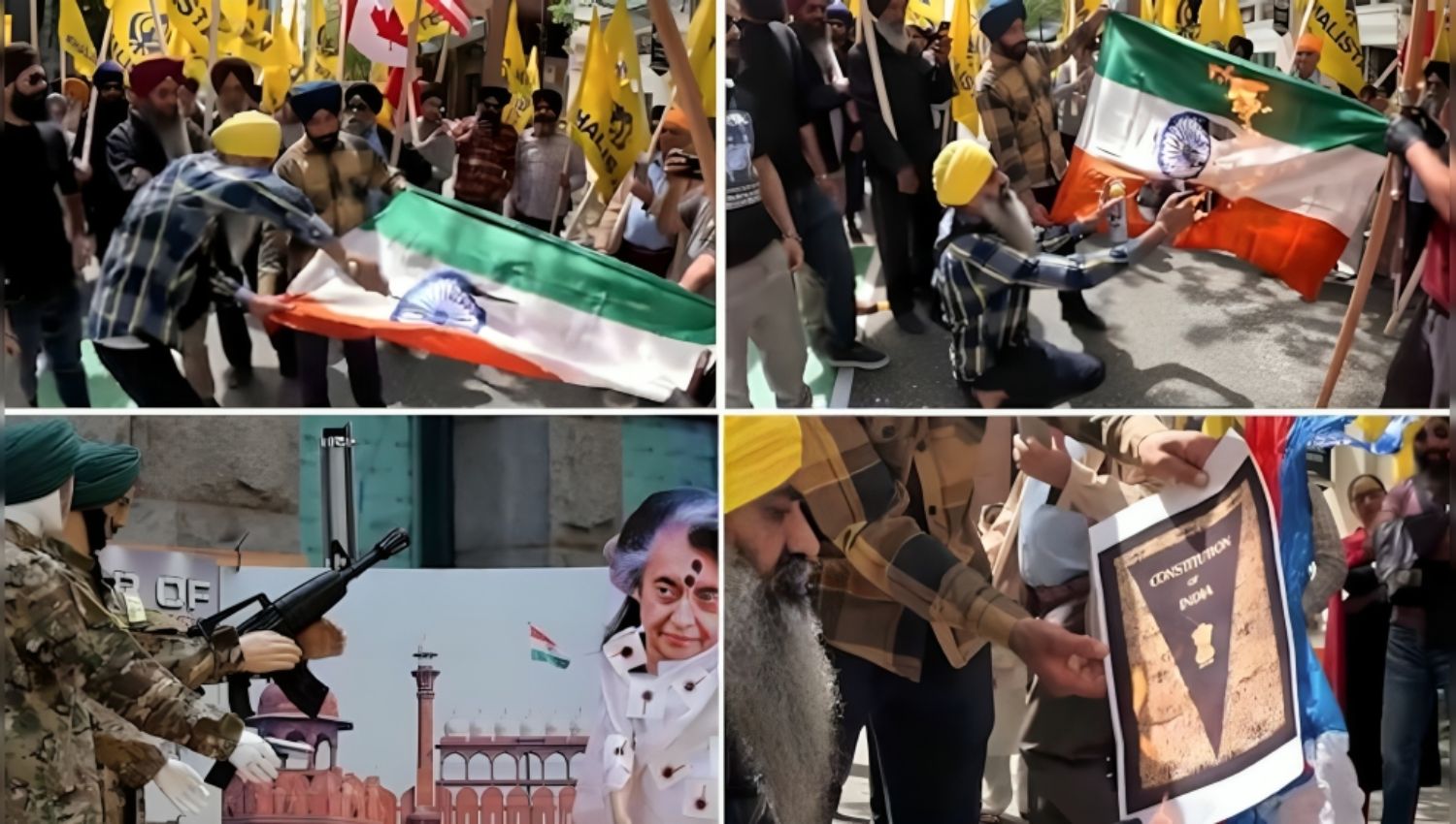 “Pro-Khalistan Canadians: Controversial Tableau of Indira Gandhi’s Assassination Removed, Indian Flag Burned – Watch Video”